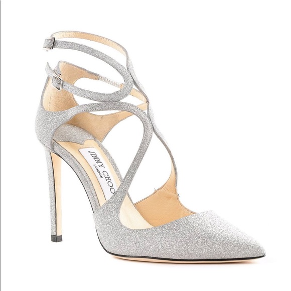 SOLD! Authentic Jimy Choo Lancer 100 Glitter Pumps - Picture 7 of 8